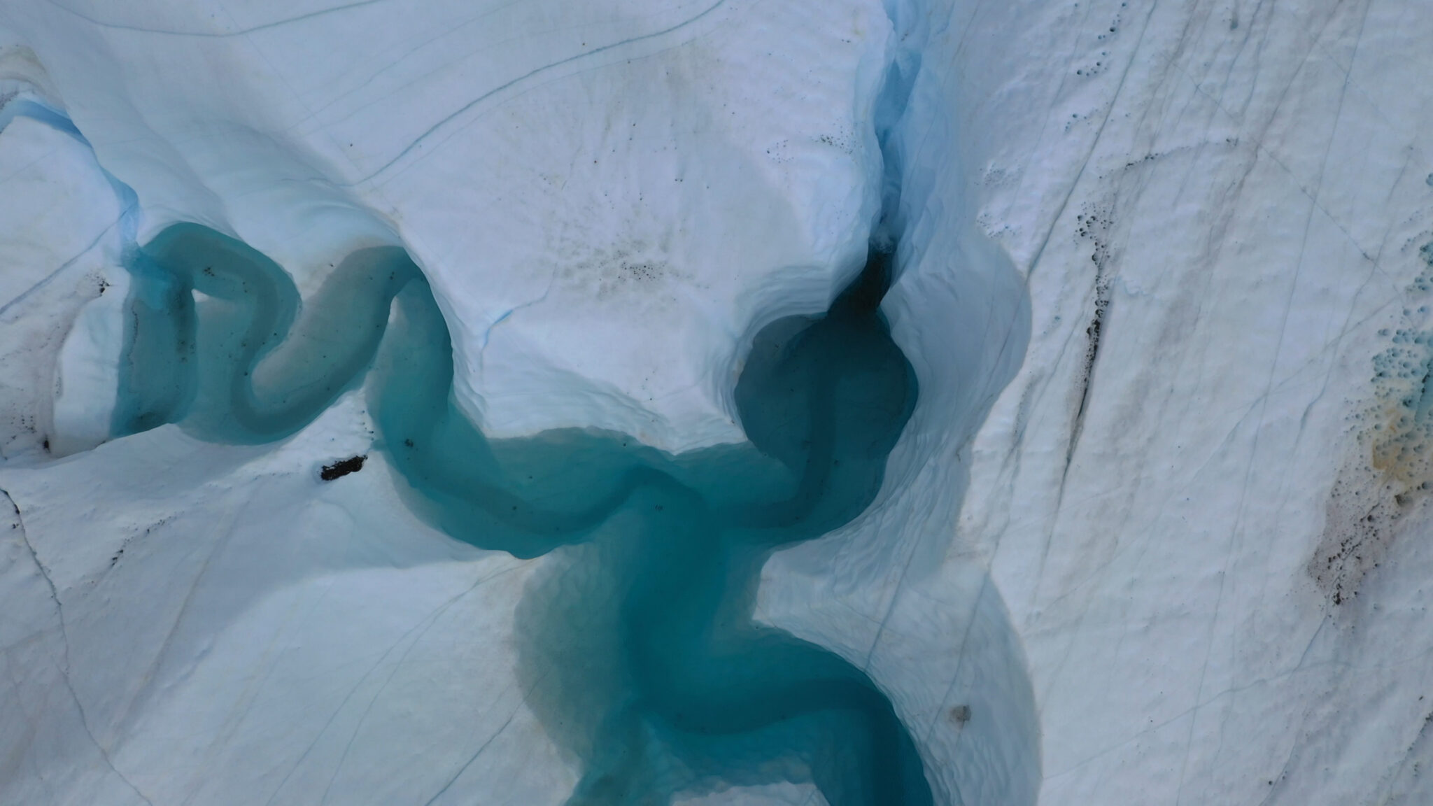 Blue Glacier Pool by Helicopter