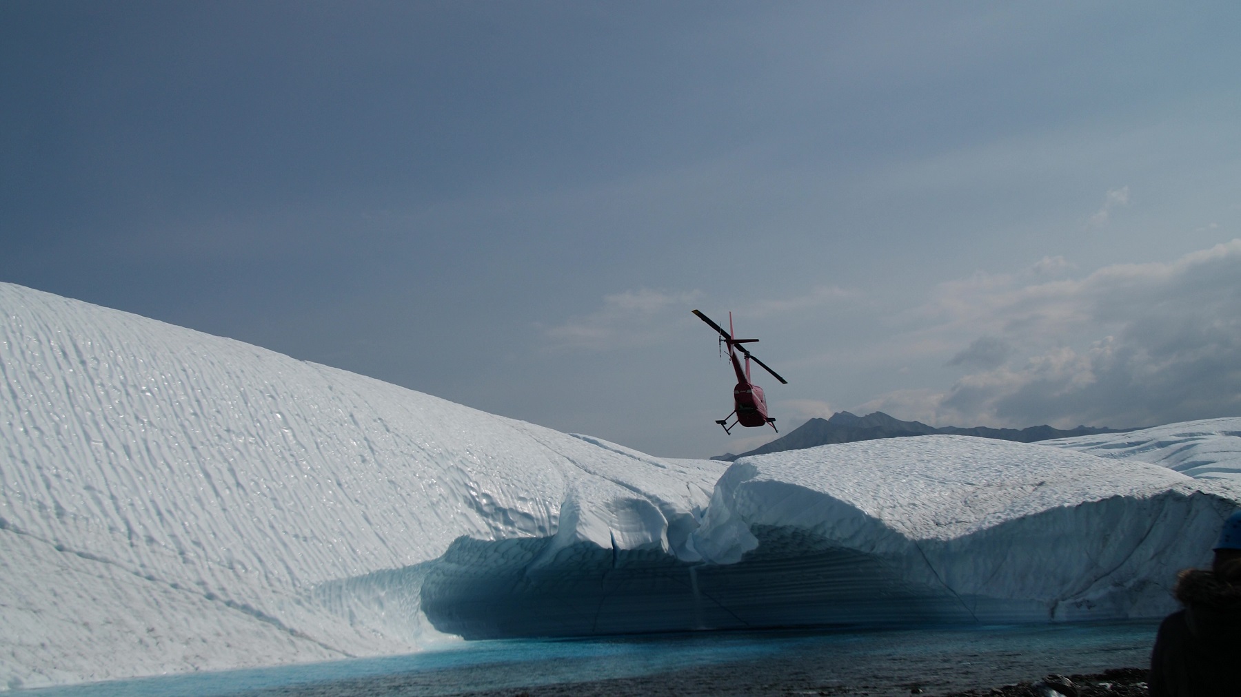 helicopter photography tours on glacier